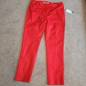 NWT Nine West Red Cotton Blend Skinny Dress Pants Trousers Suit Separates 8